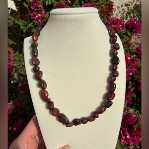 Brecciated Jasper Tumbled Beaded Necklace